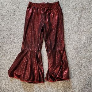 Red Sparkly Bell Bottoms 2t